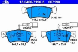KLOCKI HAMULCOWE ATE 13.0460-7190.2 VW TOUAREG -- TYŁ
