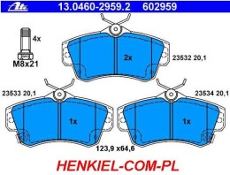 KLOCKI HAMULCOWE ATE 13.0460-2959.2 - PRZÓD CHRYSLER PT CRUISER